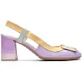 Hispanitas for woman. CHV232668 Australia lilac leather shoes -Height heel 6,5cm (37), 5 to 8 cm, None, Casual, Purple