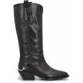 Alpe for woman. 524917 Leather boots with black metallic detail (39), 1 to 3 cm, 5 to 8 cm, None, Casual