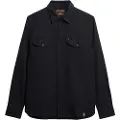 Superdry for man. M4011022A Merchant Ranch Shirt black (L), Casual, Cotton, Long sleeve