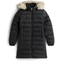 Tommy Hilfiger for woman. DW0DW18864 Hooded down coat with black trim and black piping (S), Casual, Recycled Polister, Sustainable