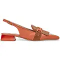 Hispanitas for woman. CHV253817 Dali coral leather shoes (36), 1 to 3 cm, 3 to 5 cm, None, Buckle, Casual, Orange