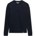 Superdry for man. M6010903A Merchant Store T-shirt Grandad navy (XL), Casual, Cotton, Long sleeve