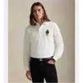 Ralph Lauren for man. 710981793001 Classic Fit piqué polo shirt with off-white Bear polo shirt (M), Casual, Cotton, Long sleeve