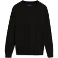 Hackett London for man. HM7000143 Plain jumper black (M), Casual, Cotton