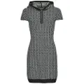 Michael Kors for woman. MT5834LHQG Hooded jacquard dress with logo MK2000 black (L), Casual, Viscose, Short sleeve