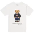 Ralph Lauren for boy. 323P00508001 Cotton T-shirt with Polo Bear (8años=136/138cm), White, Casual, Short sleeve, children's fashion