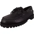 Sebago for man. 7001HU0 Ranger Waxy leather boat shoes black (44), Flat, 1 to 3 cm, Laces, Casual