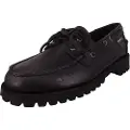 Sebago for man. 7001HU0 Ranger Waxy leather boat shoes black (42), Flat, 1 to 3 cm, Laces, Casual