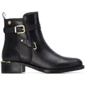 Carmela for woman. 16247501-NEGRO Leather ankle boots 162475 black (40), Flat, Zip, Casual