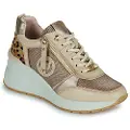 Carmela for woman. 16252102-BEIGE Leather trainers 162521 brown (38), 3 to 5 cm, Laces, Casual
