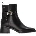 Carmela for woman. 16254102-NEGRO Leather ankle boots 162541 black (37), Flat, Zip, Casual