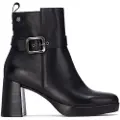 Carmela for woman. 16253304-NEGRO Leather ankle boots 162533 black (37), Flat, Zip, Casual