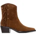 Carmela for woman. 16266301-CAMEL Brown split leather boots 162663 (37), 3 to 5 cm