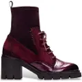 Hispanitas for woman. HI254281 Zurich Rock burgundy leather ankle boots (41), 5 to 8 cm, Zip, Casual