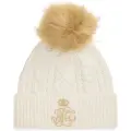 Ralph Lauren for woman. 454P04466001 White Pom Pom hat (OSFA), Casual, Recycled Polister, Sustainable