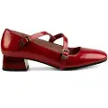 Hispanitas for woman. HI243671 Soho Leather Ballerinas (37), Red, 3 to 5 cm, Buckle, Casual