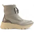 Hispanitas for woman. HI243628 Grey Iron Leather Ankle Boots (37), 3 to 5 cm, Zip, Casual