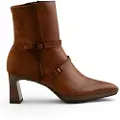 Hispanitas for woman. HI243646 Brown Nappa Leather Ankle Boots (40), 5 to 8 cm, Zip, Casual