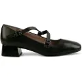 Hispanitas for woman. HI243671 Soho Leather Ballerinas (38), Black, 3 to 5 cm, Buckle, Casual