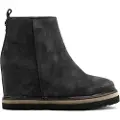 Alpe for woman. 550611 Musta leather ankle boots black (37), 3 to 5 cm, Suede, Zip