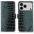 Mtp Products iPhone 17 Pro Crocodile Series Lommebok-deksel i Lær med RFID - Grønn