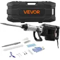 Vevor Rivningslufthammer, 3000 W kraftig elektrisk lufttrykkhammer, 1700 slag per minutt betongknekker med spissmeisel, bæreveske, hansker, vernebriller, for betong, vegg, murstein, fliser og fundamen