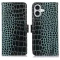 Mtp Products iPhone 17 Crocodile Series Lommebok-deksel i Lær med RFID - Grønn