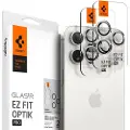 Spigen Glass tR EZ Fit Optik Pro 2 Pack - White Titanium - iPhone 17 Pro/16 Pro/15 Pro/17 Pro Max/16 Pro Max/15 Pro Max
