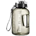 24.Se Sportsflaske på 1L med tidsplan - Gjennomsiktig/Sort
