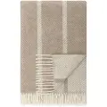 Hoie Ullpledd 120x180 cm - Beige pledd med striper - 100 % ny ren ull - Istinden ullteppe