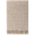 Hoie Ullpledd 120x180 cm - Beige pledd med mønster - 100 % ny ren ull - Teide ullteppe
