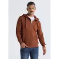 Six Valves for man. 560251134 Basic sweatshirt with hood and zip fastener brown (L), Casual, Cotton