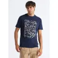 Bendorff for man. 851005613 Graphic T-shirt navy leaves (L), Casual, Cotton, Short sleeve