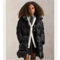Ralph Lauren for girl. 313970094001 Long hooded down jacket with hood (10Años=136/142cm), Black, Casual, Nylon, children's fashion