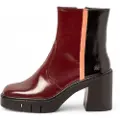 Art for woman. 1197413EL003_0MU Leather Ankle Boots 1974 Berna burgundy (42), 5 to 8 cm, Zip, Casual