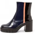 Art for woman. 1197413EM003_0MU Leather Ankle Boots 1974 Berna navy (37), 5 to 8 cm, Zip, Casual