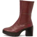Art for woman. 116591167003_008 Leather Boots 1659 Sofia bordeaux (36), 5 to 8 cm, Zip, Casual, Burgundy