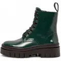 Art for woman. 1195314WS003_0G3 Leather Ankle Boots 1953 Amberes green (39), Flat, 1 to 3 cm, Zip, Casual