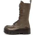 Art for woman. 117681222003_0G3 Leather Boots 1768 Leeds dark green (40), 3 to 5 cm, Zip, Casual
