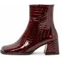 Art for woman. 117061267003_008 1706 Verona burgundy leather ankle boots burgundy (42), 5 to 8 cm, Zip, Casual