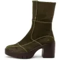 Art for woman. 116591222003_0G3 Leather Boots 1659 Sofia green (37), 5 to 8 cm, Zip, Casual