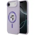 Karl Lagerfeld iPhone Air Karl and Choupette MagSafe-deksel i flytende silikon - Lilla