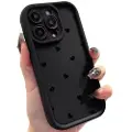 Mtp Products iPhone 14 Pro støtsikkert TPU-deksel med hjertemønster og forhøyede kanter - svart
