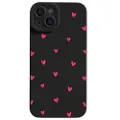 Mtp Products iPhone 13 Slim TPU-deksel med hjertemønster - svart / rød