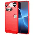 Mtp Products Nothing Phone (3) børstet TPU-deksel - karbonfiber - rød