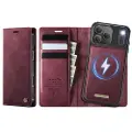 CASEME iPhone 17 Pro C49 2-i-1 avtakbar lommebokveske - MagSafe-kompatibel, RFID - rød