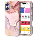 Mtp Products iPhone 17 Luxury Marble Hybrid deksel - Rosa / Gull