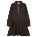 Michael Kors for girl. R30475 Brown MK dress (12Años= 150cm), Casual, Cotton, Long sleeve, children's fashion