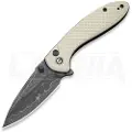 CIVIVI Faeger Damascus foldekniv, Milled Ivory G-10