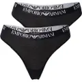 Emporio Armani for woman. EW000402_AF13033 Set of 2 thongs Essential Cotton black (XL), Homewear